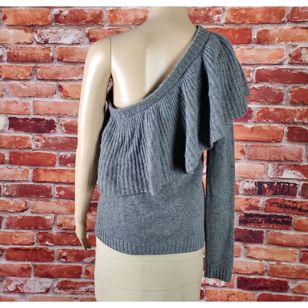 Aqua 100% Cashmere One Shoulder Sweater XS NWT - Picture 4 of 4